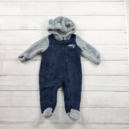 NFL New England Patriots Baby Fleece Bunting Hooded One Piece 6-9 Months