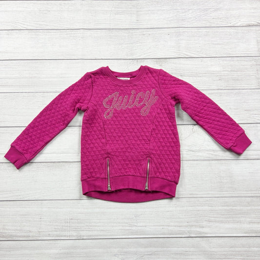 Juicy Couture Quilted Sweatshirt Girls “Juicy” Rhinestone Logo Pullover Top 5