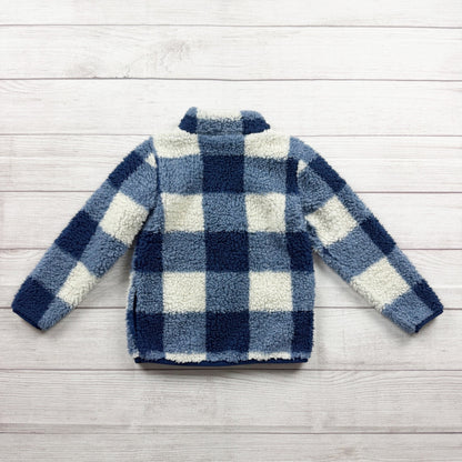 Carter’s Buffalo Plaid Sherpa-Lined Half-Zip Pullover Toddler Jacket 5T