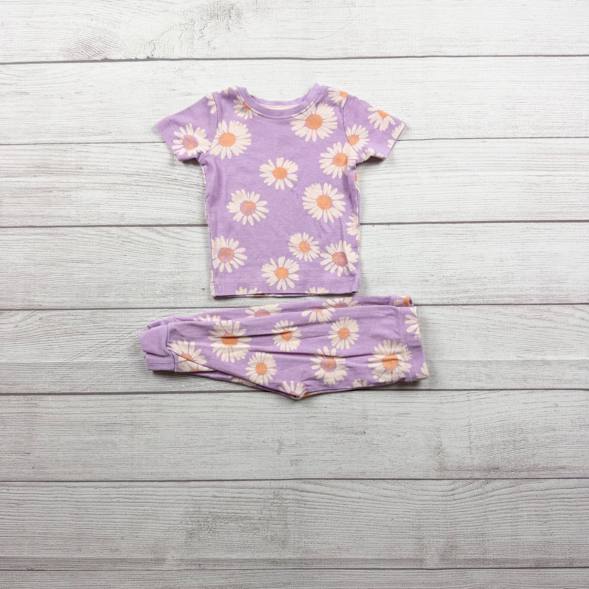 George Baby Purple Daisy Print Pajama Set Lightweight Sleepwear 6-12 Months