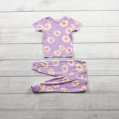 George Baby Purple Daisy Print Pajama Set Lightweight Sleepwear 6-12 Months