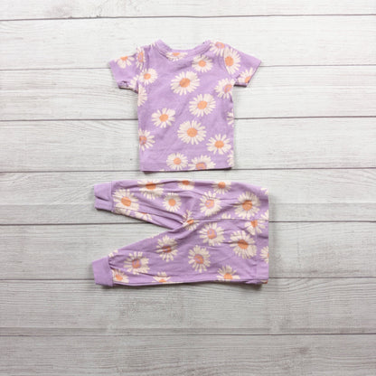 George Baby Purple Daisy Print Pajama Set Lightweight Sleepwear 6-12 Months