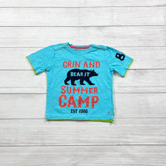 Hatley Grin And Bear It Summer Camp Graphic Tee Short Sleeve Blue 2T