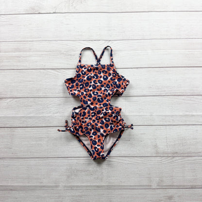 Cat & Jack Girls One Piece Swimsuit Leopard Print Cutout Design 3T