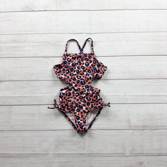 Cat & Jack Girls One Piece Swimsuit Leopard Print Cutout Design 3T