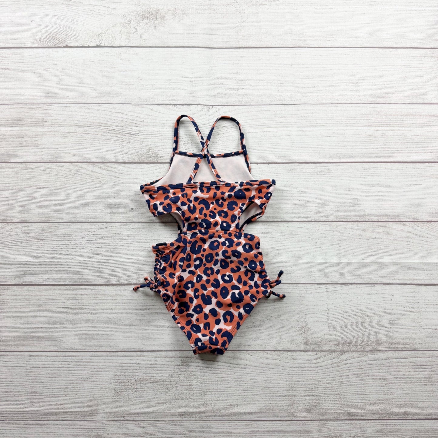 Cat & Jack Girls One Piece Swimsuit Leopard Print Cutout Design 3T