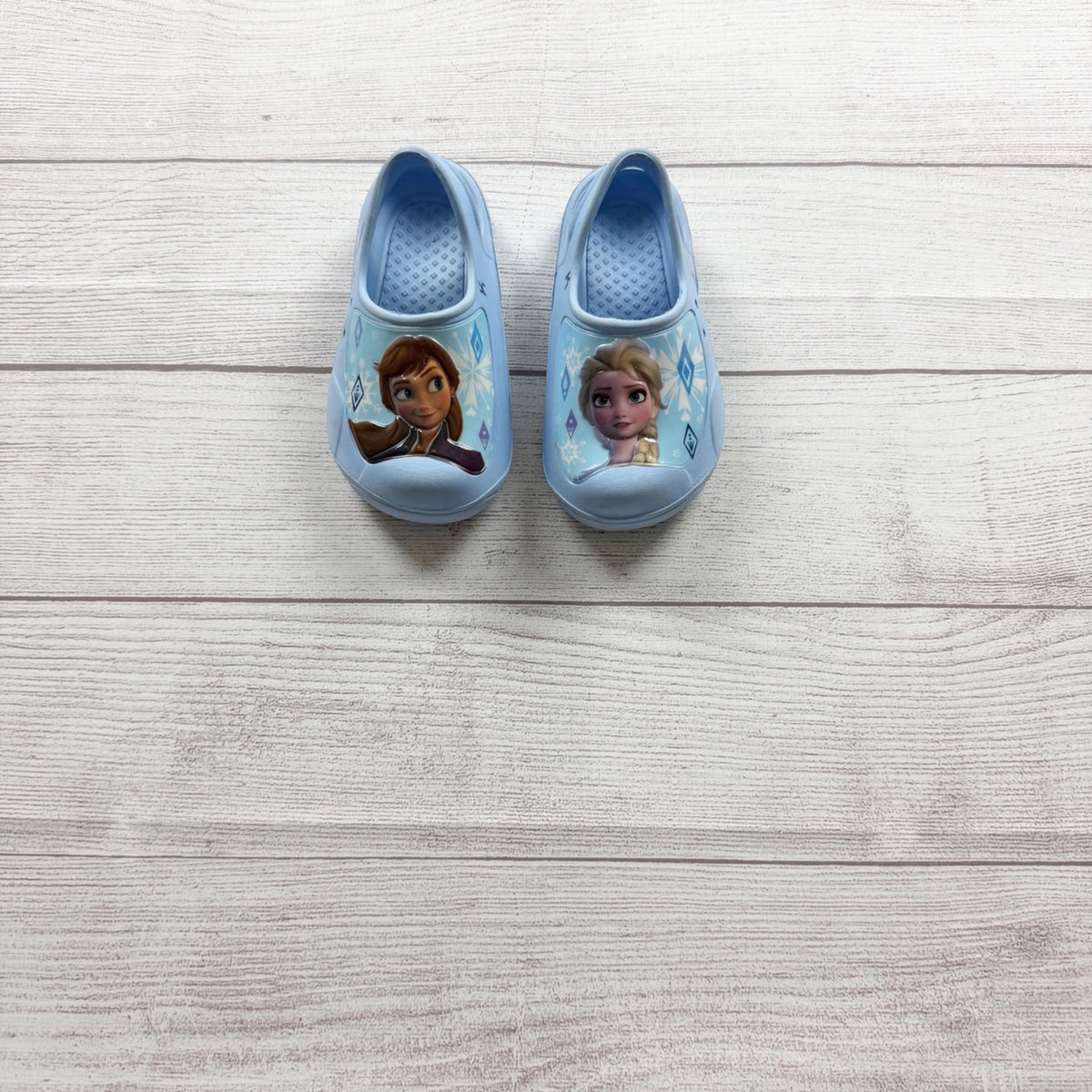 Disney Frozen Kids Light Blue Clogs Anna Elsa Slip On Shoes US 7-8