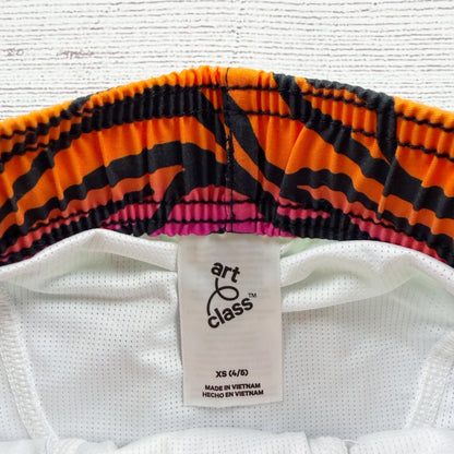Art Class Kids Swim Trunks Neon Zebra Print Elastic Waist Drawstring NWT XS 4-5