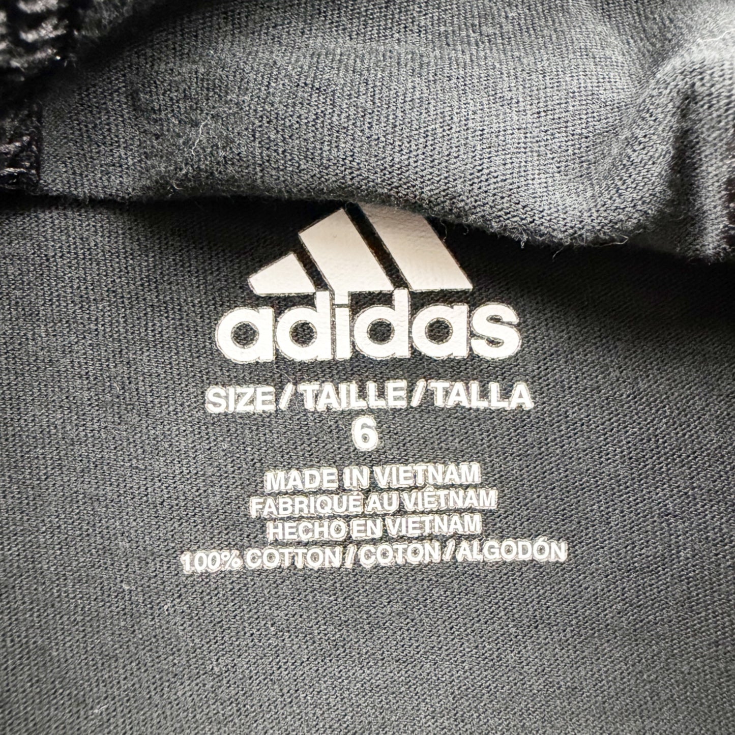 Adidas Boys Black Hooded Long Sleeve Shirt Logo Sleeves Hoodie Tee 6