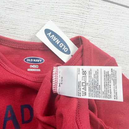 Old Navy Bodysuit Short Sleeve "Dad And I Make The Best Team" NWT 6-12 Months