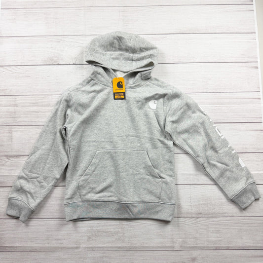 Carhartt Kids Hoodie Gray Fleece Pullover Sweatshirt with Logo NWT S 8