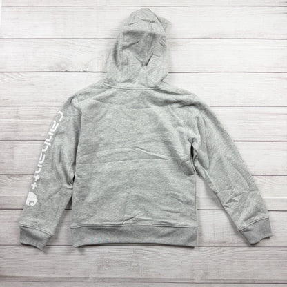 Carhartt Kids Hoodie Gray Fleece Pullover Sweatshirt with Logo NWT S 8