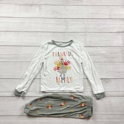 Modern Kids "Thankful For My Family" Toddler Pajamas Set Turkey Print 2T