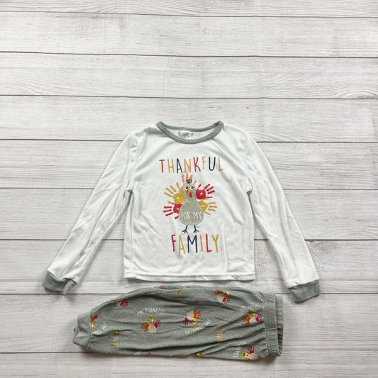 Modern Kids "Thankful For My Family" Toddler Pajamas Set Turkey Print 2T