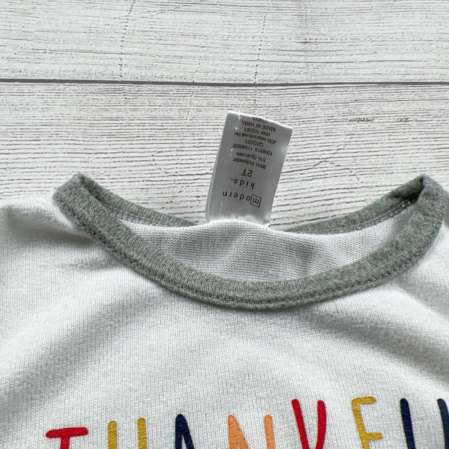 Modern Kids "Thankful For My Family" Toddler Pajamas Set Turkey Print 2T