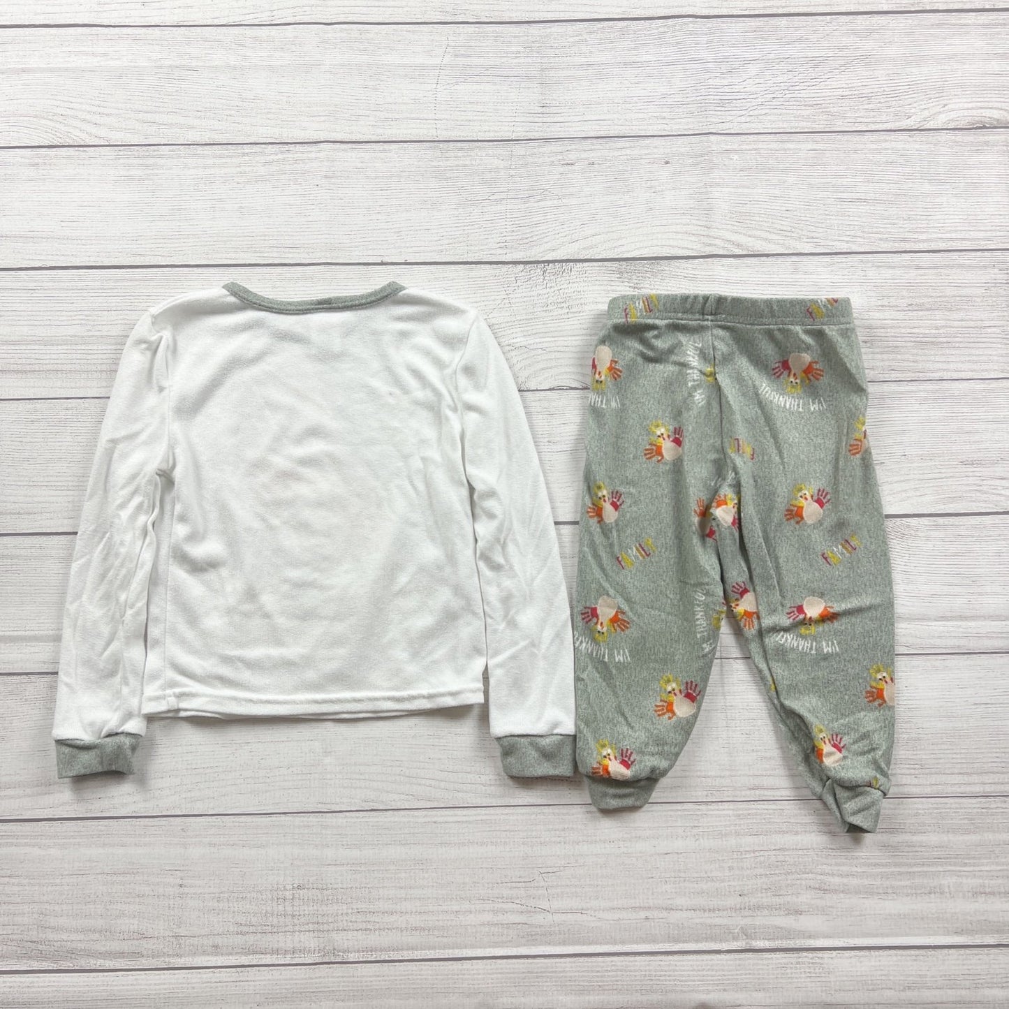 Modern Kids "Thankful For My Family" Toddler Pajamas Set Turkey Print 2T