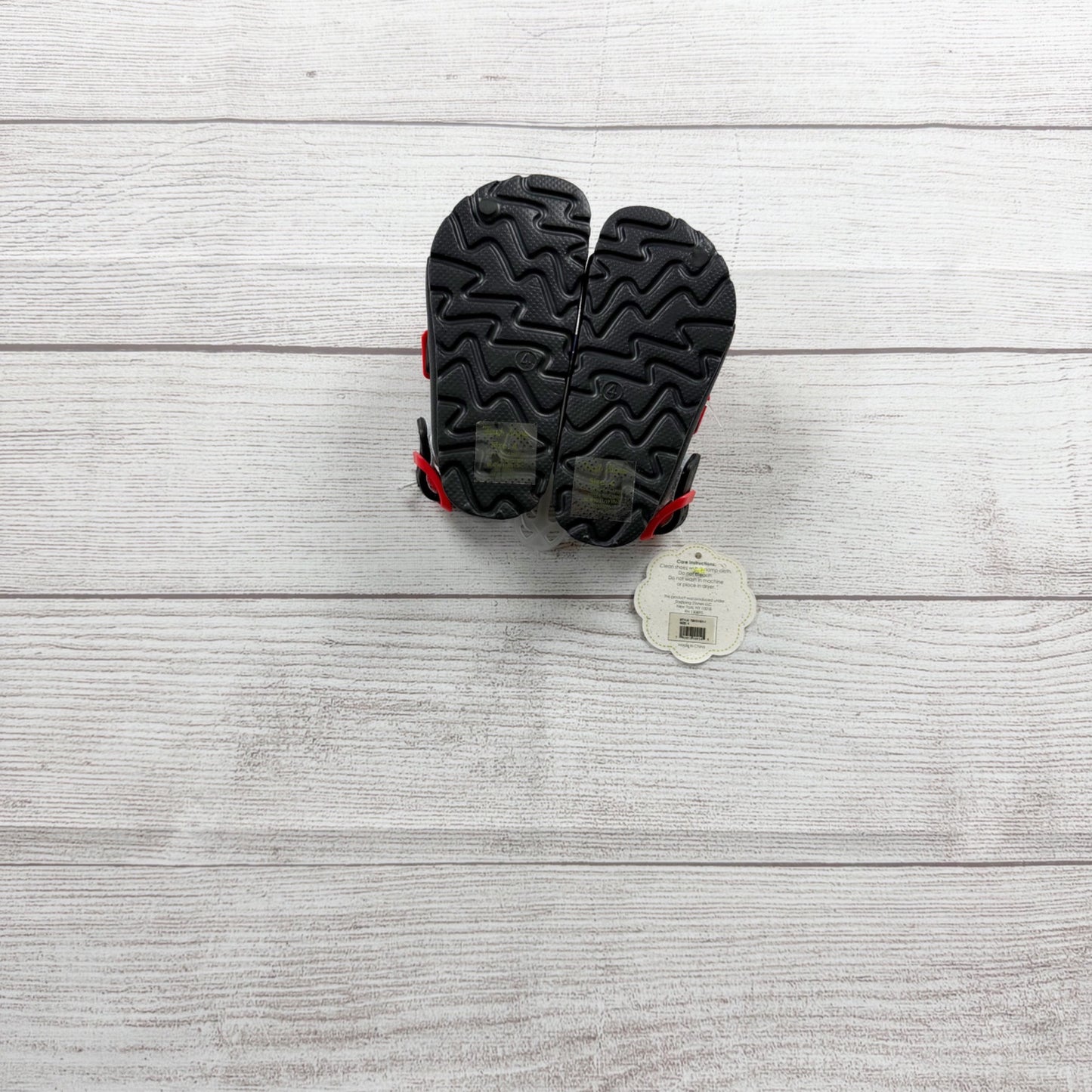 First Steps Toddler Sandals Black Fisherman Sandals Red Buckles NWT 4
