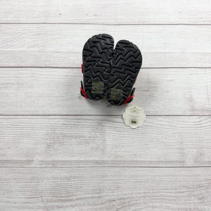 First Steps Toddler Sandals Black Fisherman Sandals Red Buckles NWT 4