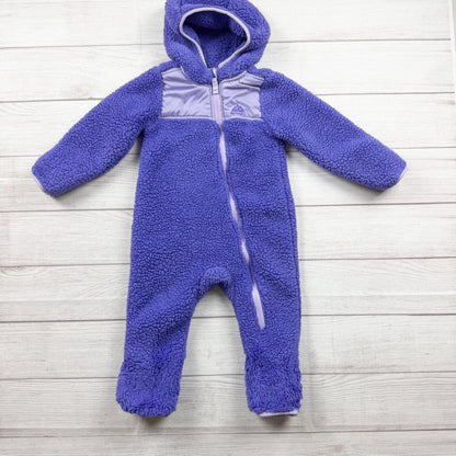 Snozu Toddler Fleece Bunting Suit Purple Hooded Full Zip Outerwear 12-18 Months