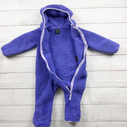 Snozu Toddler Fleece Bunting Suit Purple Hooded Full Zip Outerwear 12-18 Months