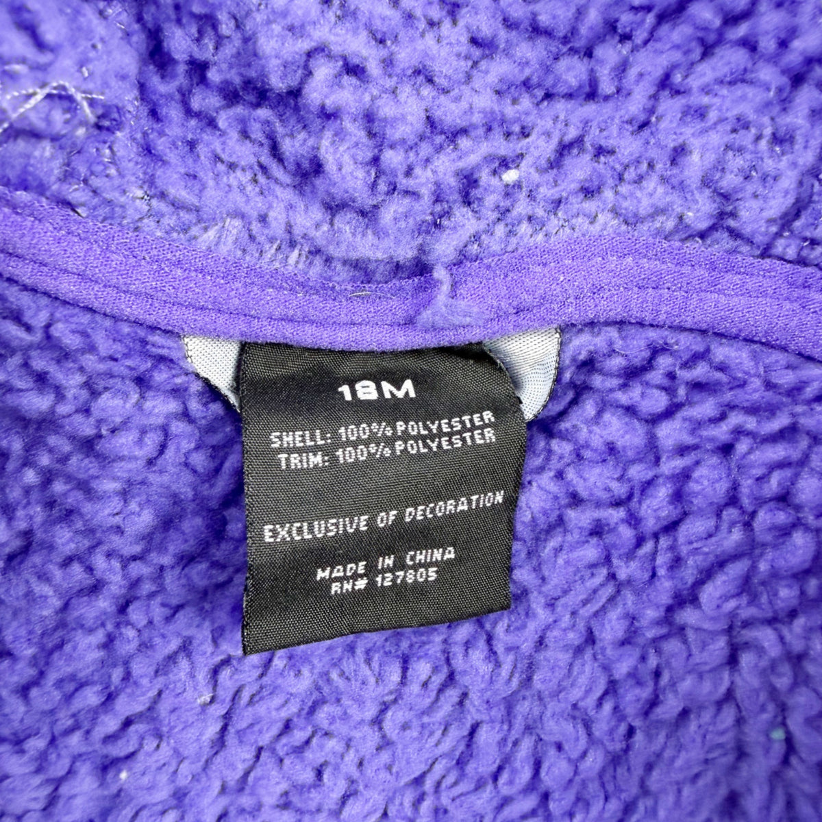 Snozu Toddler Fleece Bunting Suit Purple Hooded Full Zip Outerwear 12-18 Months