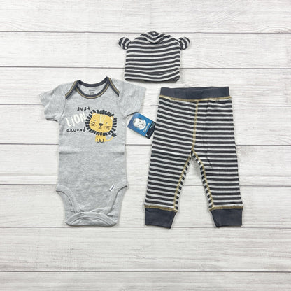 Gerber Baby 3pc Outfit Set Just Lion Around NWT 6-9 Months