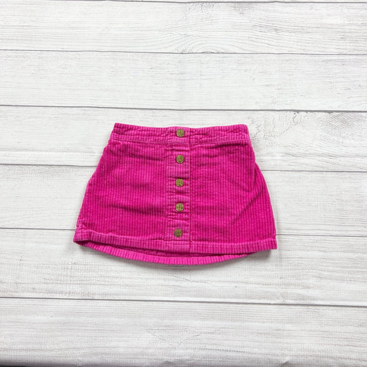 Isaac Mizrahi Kids Skirt Hot Pink Corduroy Button Front S 5-6