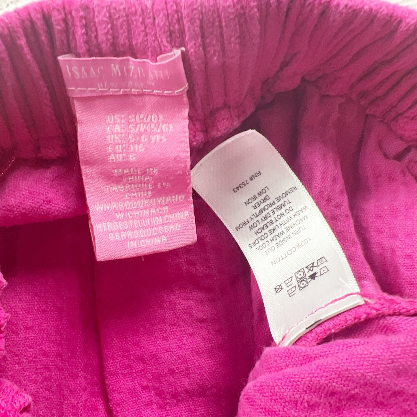 Isaac Mizrahi Kids Skirt Hot Pink Corduroy Button Front S 5-6