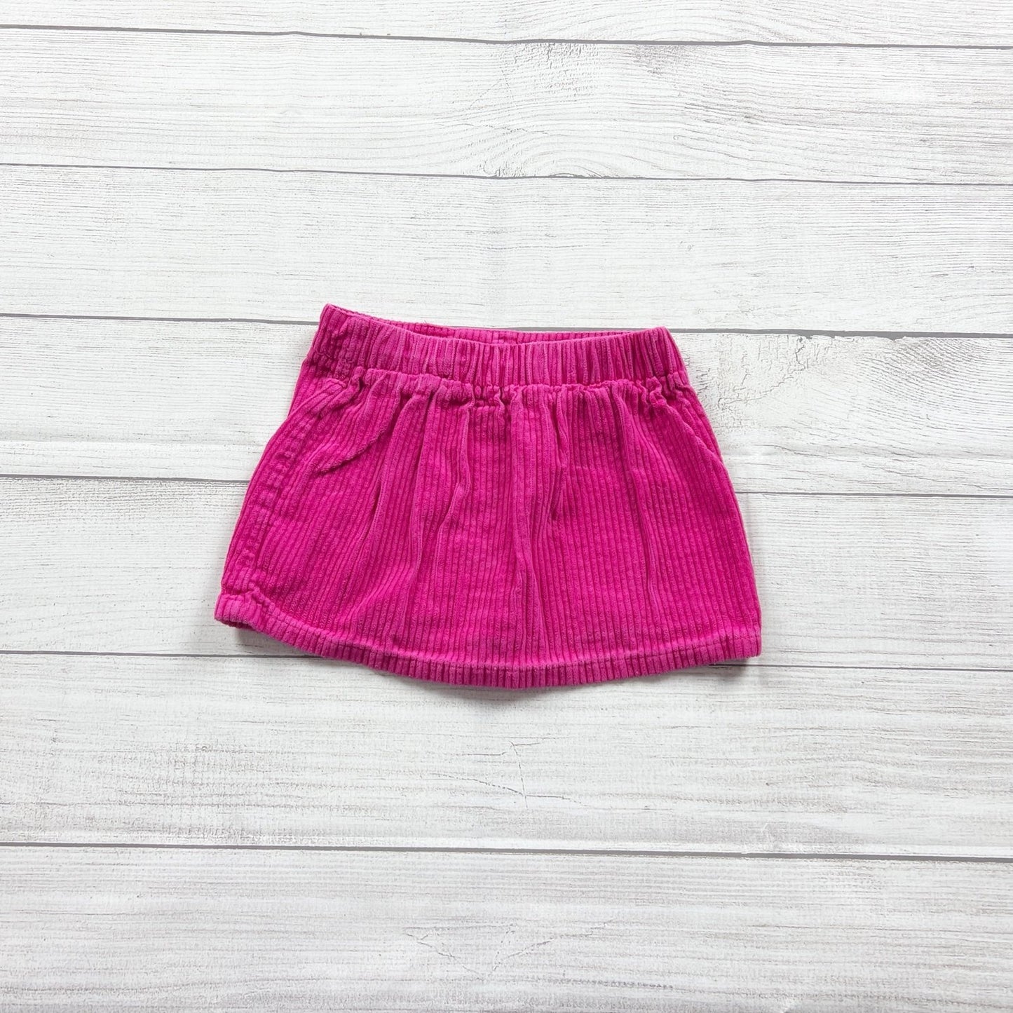 Isaac Mizrahi Kids Skirt Hot Pink Corduroy Button Front S 5-6