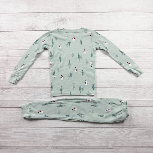 Carter’s Holiday Christmas Snowman and Tree Print Waffle Pajamas 5T