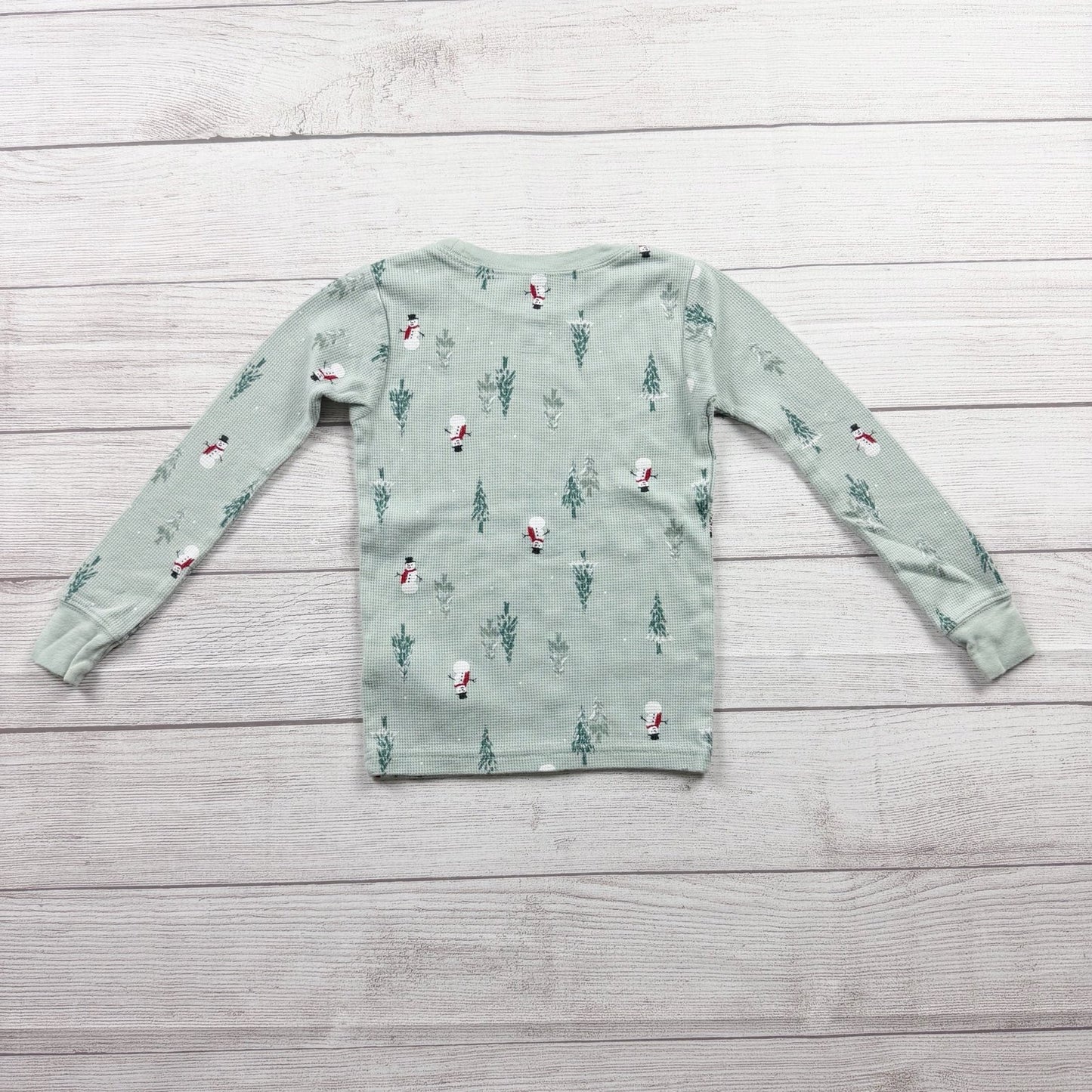 Carter’s Holiday Christmas Snowman and Tree Print Waffle Pajamas 5T