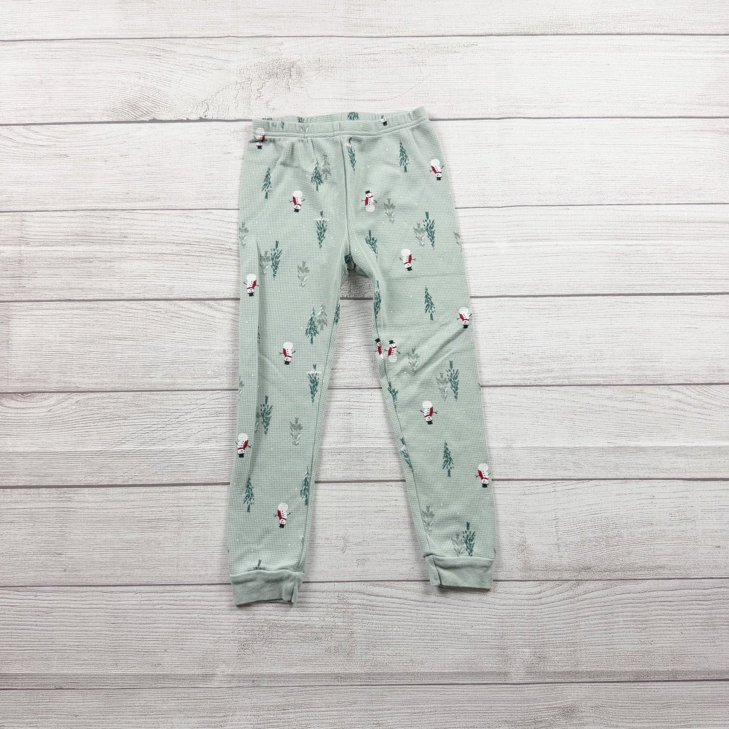 Carter’s Holiday Christmas Snowman and Tree Print Waffle Pajamas 5T