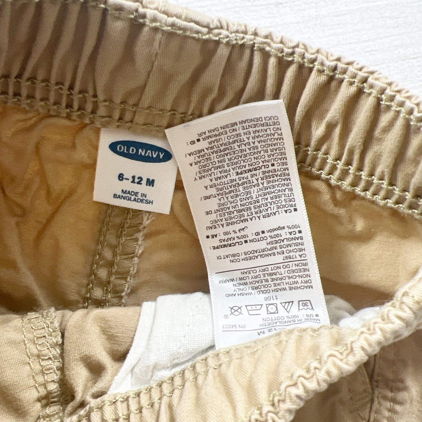 Old Navy Baby Boy Khaki Shorts Tan Casual Shorts 6-12 Months