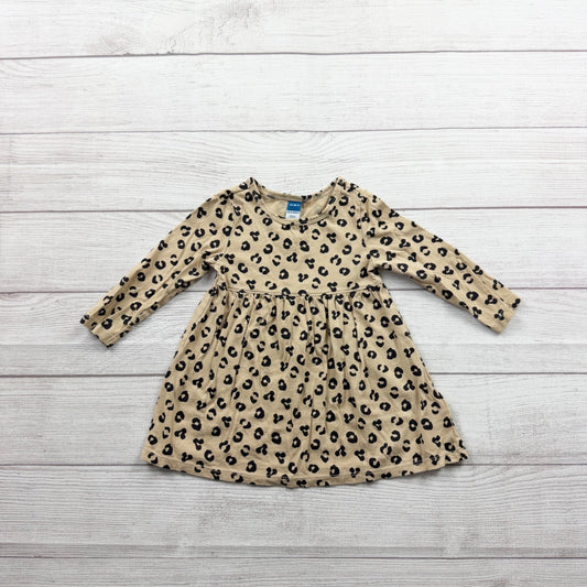 Old Navy Baby Girls Leopard Print Long Sleeve Dress 12-18 Months