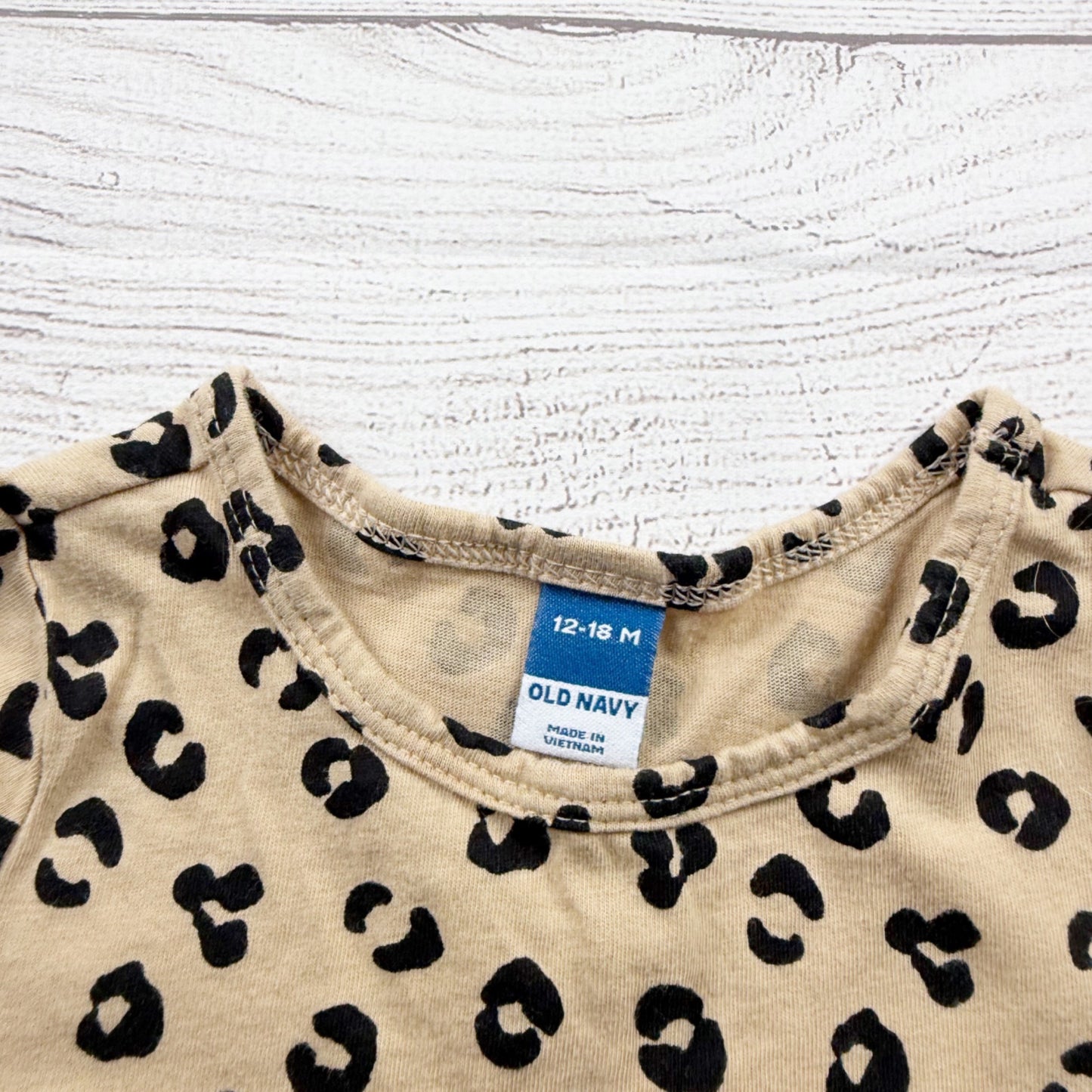 Old Navy Baby Girls Leopard Print Long Sleeve Dress 12-18 Months