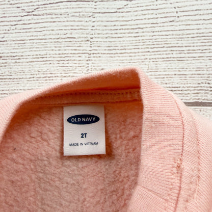 Old Navy California Graphic Toddler Long Sleeve Tie Front Pink Top 2T