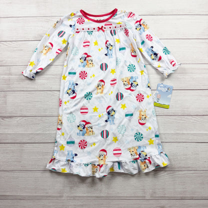 Bluey Christmas Girls Nightgown Holiday Granny Pajamas NWT 4T