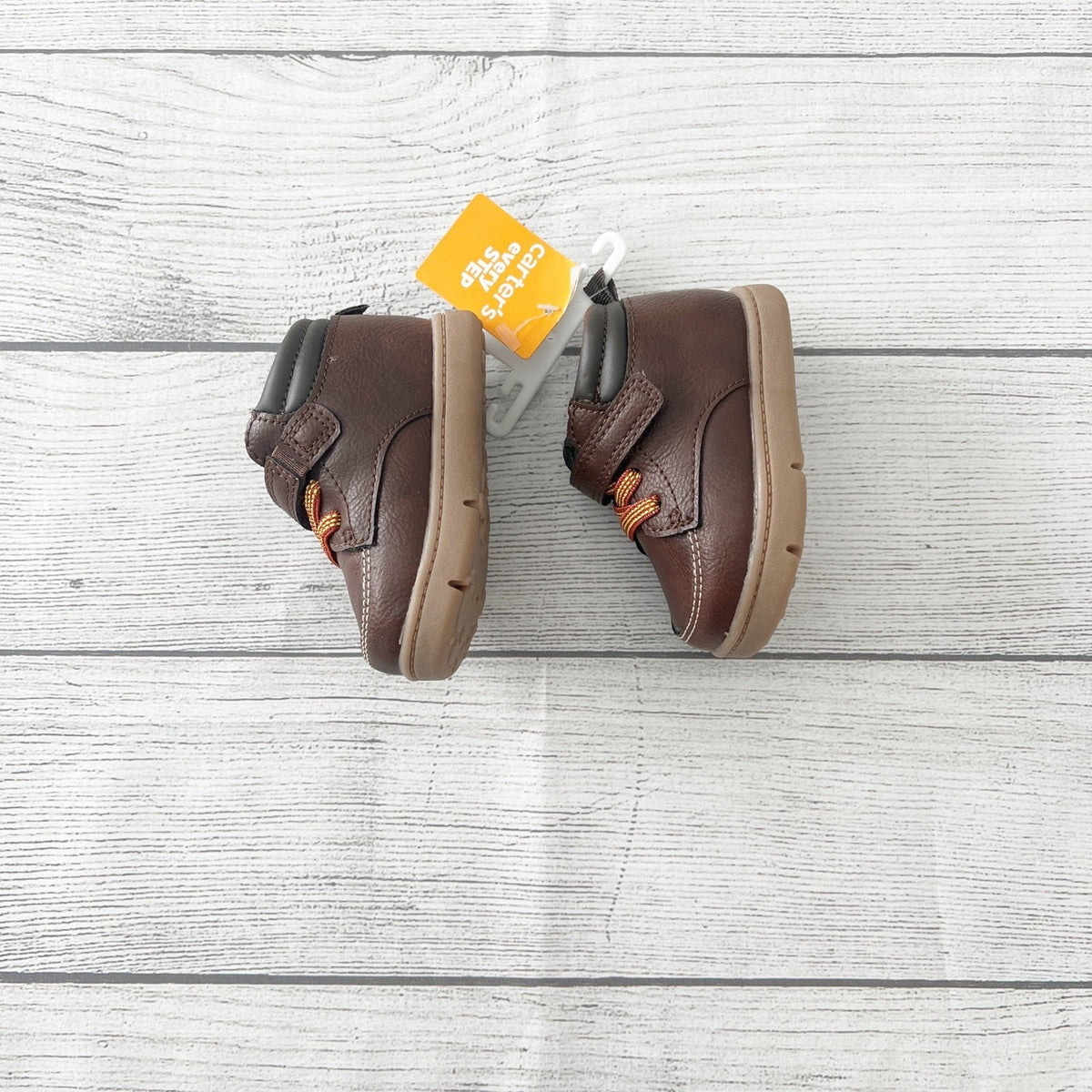 Carter's Every Step Brown Leather Baby Shoes Durable Soles NWT 3