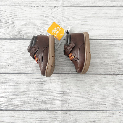 Carter's Every Step Brown Leather Baby Shoes Durable Soles NWT 3