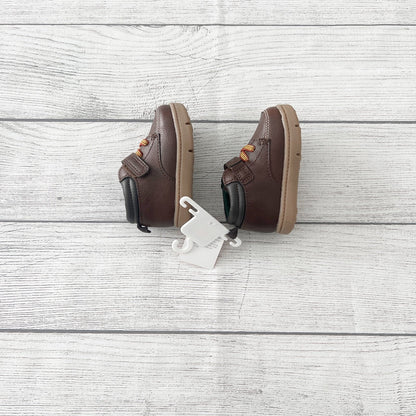 Carter's Every Step Brown Leather Baby Shoes Durable Soles NWT 3