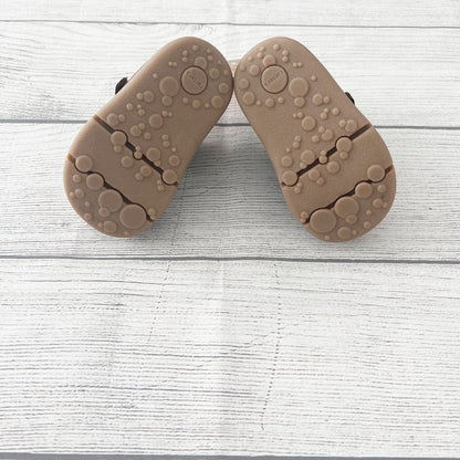 Carter's Every Step Brown Leather Baby Shoes Durable Soles NWT 3
