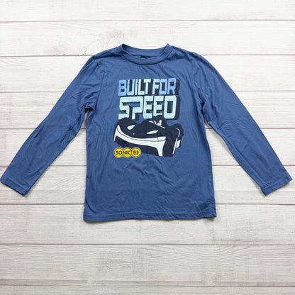 Sonic The Hedgehog Built For Speed Boys Long Sleeve Blue Shirt M
