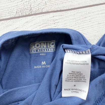 Sonic The Hedgehog Built For Speed Boys Long Sleeve Blue Shirt M