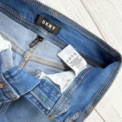 DKNY Girls Blue Denim Mini Skirt Pockets 10