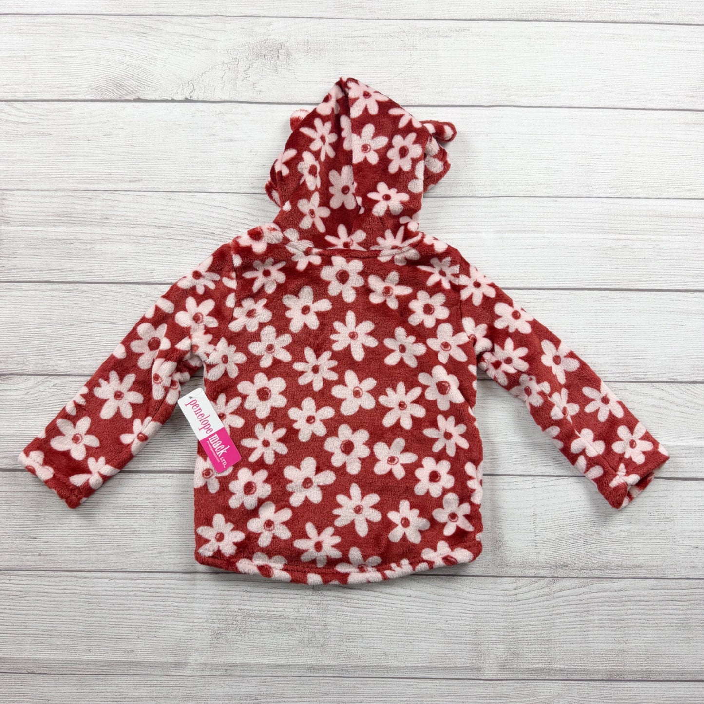 Penelope Mack Girls Fleece Hoodie Jacket Floral Zip Up Hooded NWT 4