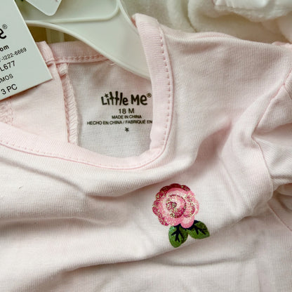Little Me Baby Girl 3 Piece Outfit Set Puffer Coat Jeans Top NWT 18 Months