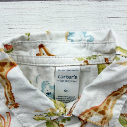 Carter's Just One You Baby Outfit Giraffe Print Shirt Mustard Shorts 3-6 Months