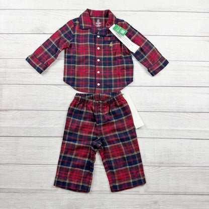 Baby Gap Toddler Flannel Pajama Set Plaid Button Up NWT 12-18 Months
