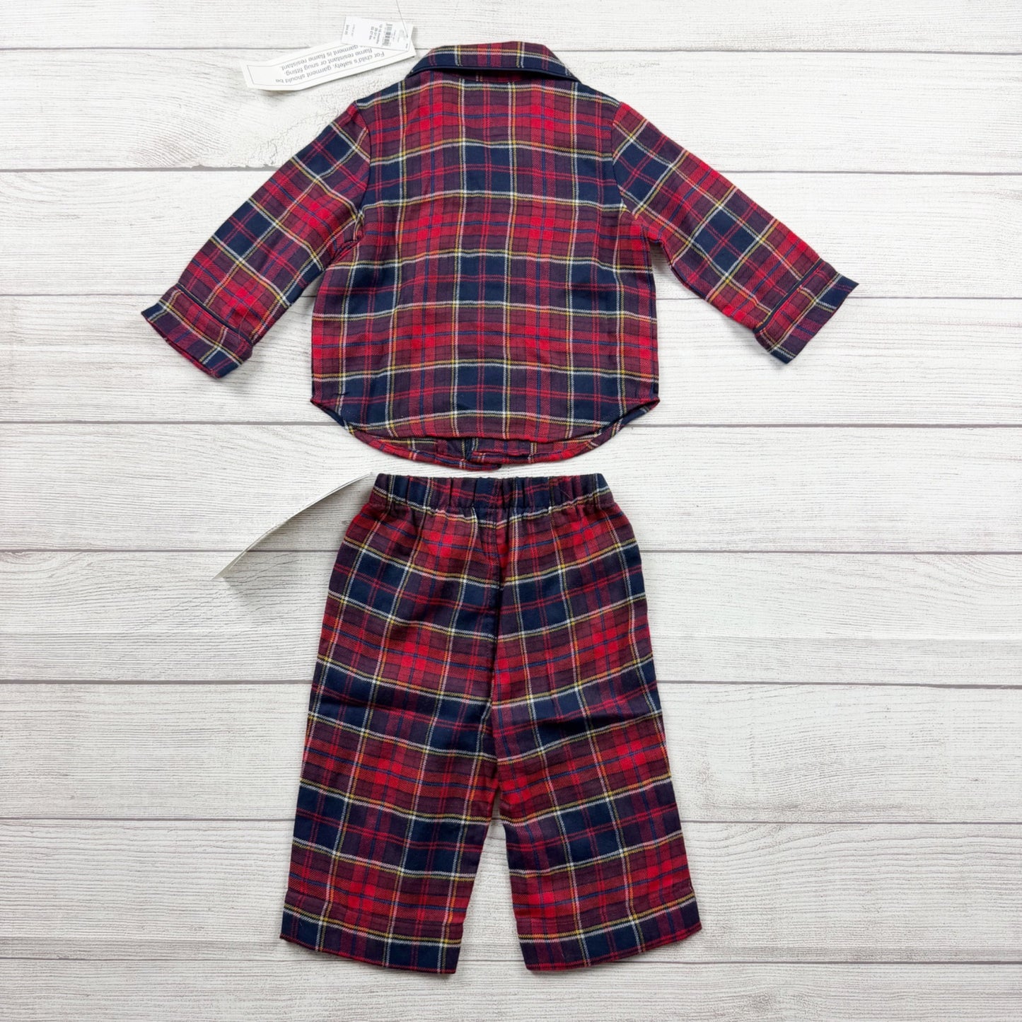 Baby Gap Toddler Flannel Pajama Set Plaid Button Up NWT 12-18 Months