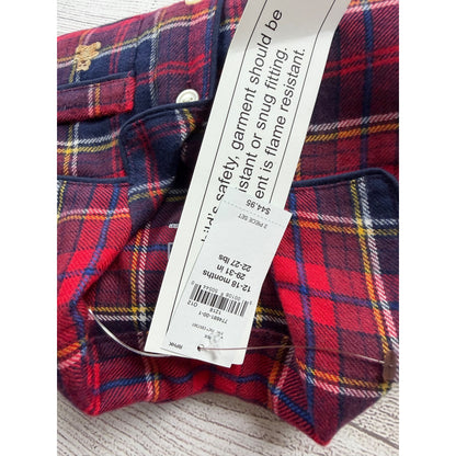 Baby Gap Toddler Flannel Pajama Set Plaid Button Up NWT 12-18 Months